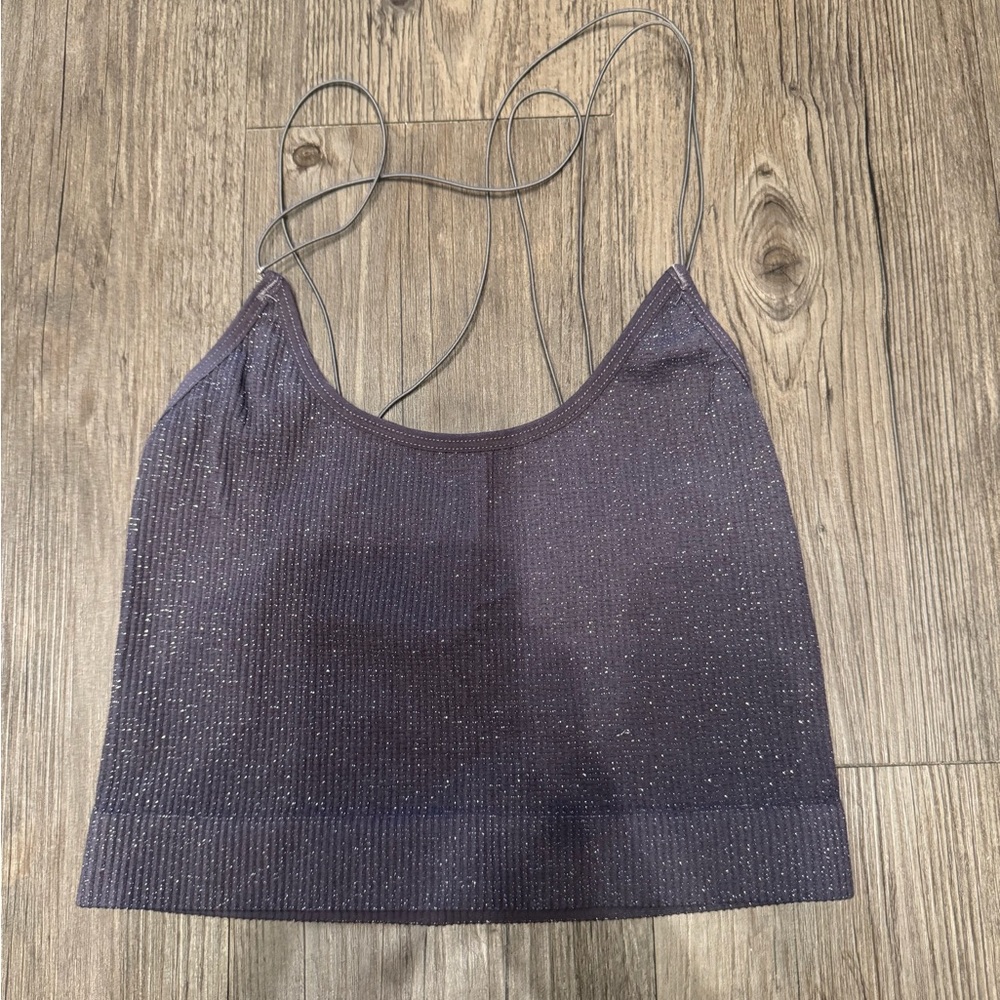 Sparkly gray Urban Outfitters crop top tank top